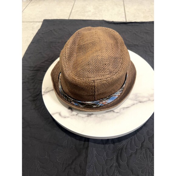 Free Authority Fedora Straw Hat Gingham Unisex Summer BeachCap SZ L/XL:Pre-owned - Picture 3 of 10